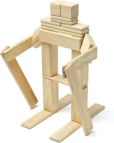 Miniatura 5 de Conjunto de 24 bloques magnéticos de madera de Tegu, Natural