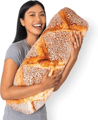 Much Comfort Almohada Decorativa de Baguette con Semillas 3D de 32" - Hecha con Tela Súper Suave y Ultra Premium - Lindo, Cómodo, Afelpado, Relleno,