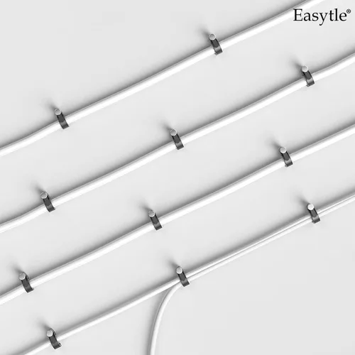 Miniatura 7 de Easytle Abrazaderas de cable de plástico, 100 clips de cable de 0.394 pulgadas, clips de cable coaxial, clips de cable coaxial, clips de cable