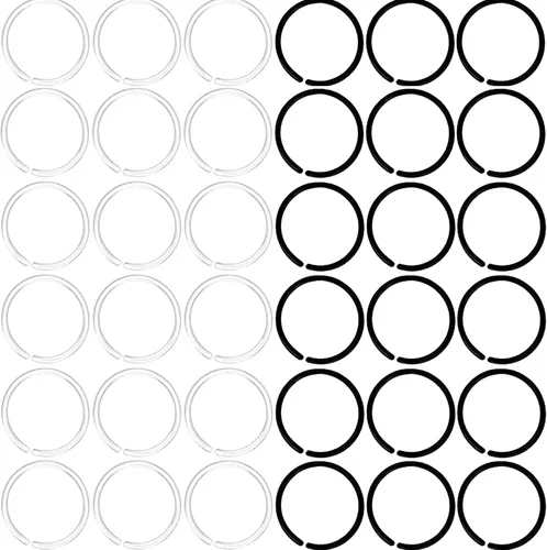 60 retenedores de plástico antialérgicos de calibre 20, aros de nariz unisex, transparentes, negros, para orejas sensibles y piel