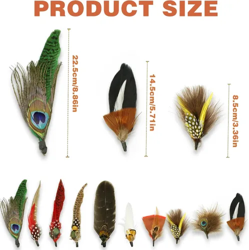 Miniatura 2 de 10 piezas de plumas para sombreros para manualidades, plumas naturales para sombreros, plumas de sombrero de vaquero de colores para hombres