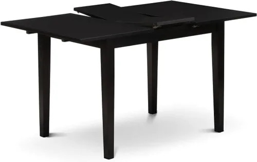 Miniatura 5 de East West Furniture NODA3-BLK-C - Juego de muebles de comedor de 3 piezas contiene una mesa rectangular de madera con hoja de mariposa y 2 sillas
