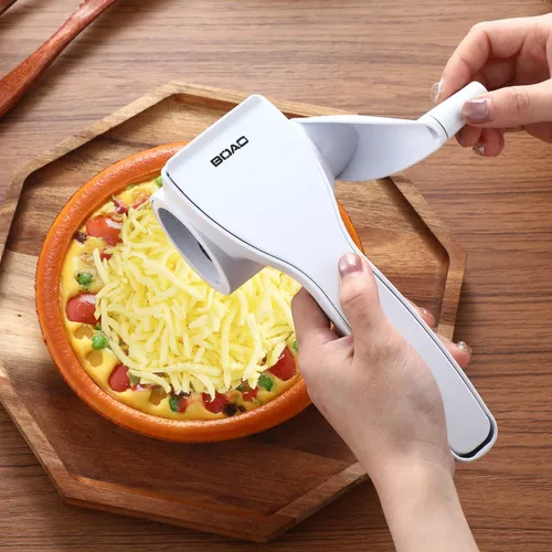 Miniatura 4 de Boao Rallador de queso giratorio manual de mano con tambor de acero inoxidable para rallar nueces de chocolate duro, herramienta de cocina, regalos