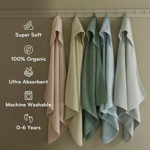 Miniatura 6 de Toalla con Capucha para Bebé – Toallas de Baño de Algodón Orgánico para Bebé – Toallas para Bebé, Toallas de Baño para Bebé para Niño, Niña, 32" x