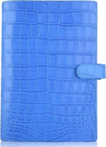Miniatura 8 de Funda para planificador de cuero genuino A5 Organizador personal, compatible con cuadernos planificadores A5 de tamaño Stalogy Hobonichi (Negro)