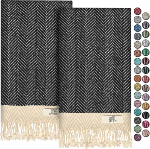 Miniatura 68 de EPHESUS TOWELS Toallas de Mano - Juego de 2 18" x 30" - Toalla de Mano Turca Decorativa para Baño, Cocina, Invitados, Cara, Cabello, Té, Paño