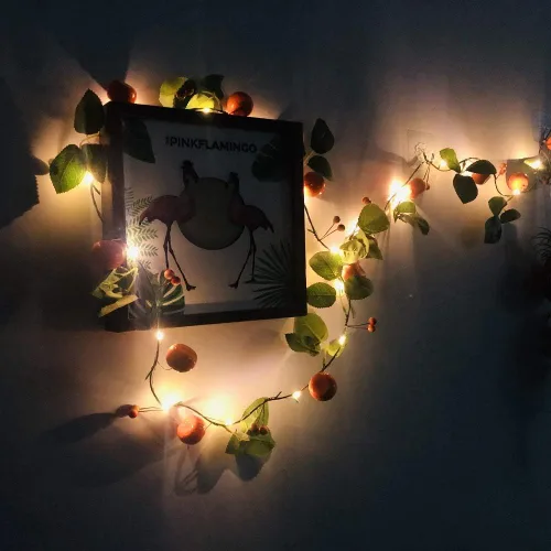 Miniatura 4 de Guirnalda de luces artificiales de frutas y mandarina, 80 LED, naranjas, bayas, kumquat, enredaderas colgantes, guirnalda de plantas, funciona