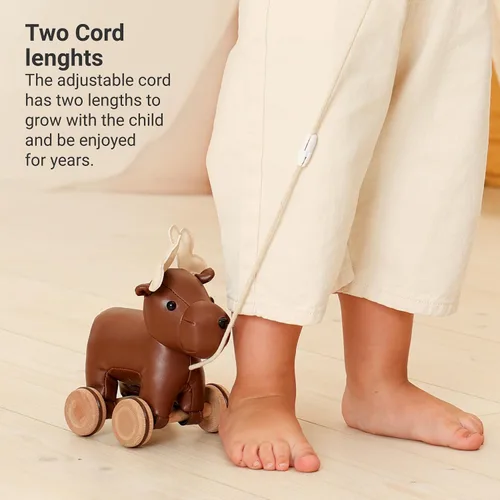 Miniatura 6 de Little Big Friends Juguete de alce para niños pequeños Juguete suave para caminar con cordón ajustable Juguete clásico para empujar y tirar