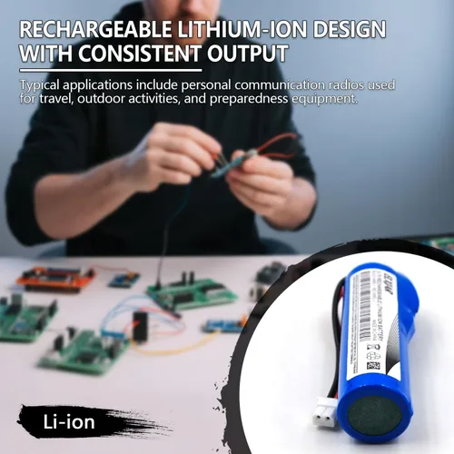 Miniatura 5 de Paquete de 2 baterías de iones de litio de 3.7 V 2600 mAh de repuesto para radio de emergencia Midland ER300 ER200 BATT20L Radio de alarma