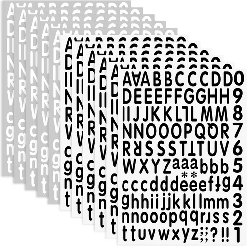Miniatura 10 de Calcomanías de letras 3024, 24 hojas de calcomanías del alfabeto, vinilo de 1 pulgada, autoadhesivas, pequeñas, impermeables, calcomanías