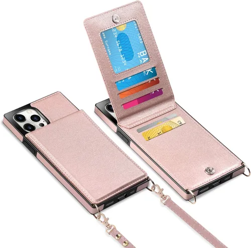 Miniatura 33 de Vofolen Funda para iPhone 11 con tarjetero con bloqueo RFID, correa ajustable, cierre magnético, resistente, a prueba de golpes, funda protectora