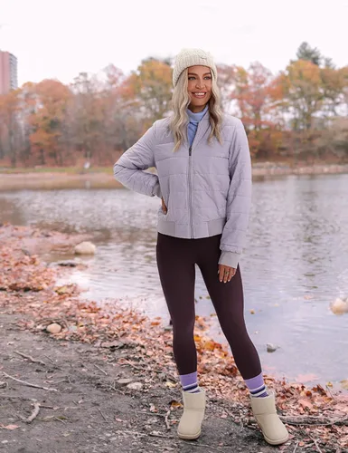 Miniatura 3 de CRZ YOGA Leggings térmicos con forro polar para mujer, 25 pulgadas, cintura alta, pantalones de senderismo para entrenamiento de invierno