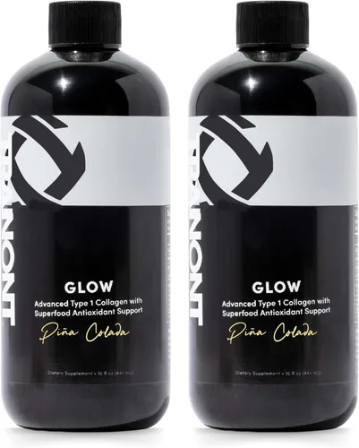 Tranont Glow | Piña Colada | Paquete de 2 | Colágeno tipo 1 con soporte antioxidante superalimento | para cabello, piel, uñas y articulaciones |