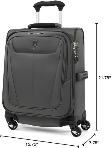 Miniatura 223 de Travelpro Maxlite 5 - Juego de 2 piezas de equipaje de mano de tela, expandibles con 4 ruedas giratorias, bolso blando para debajo del asiento, Negro
