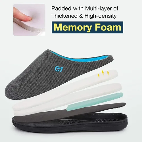 Miniatura 6 de VeraCosy Pantuflas de espuma viscoelástica de dos tonos para hombre