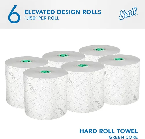 Miniatura 2 de Scott Professional Toallas de papel duro de alta capacidad, a granel (25700), enrolladas duras, diseño elevado, bolsillos de absorción, blanco