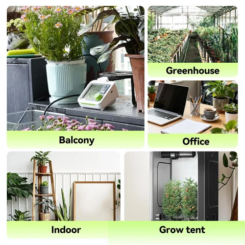 Miniatura 9 de RAINPOINT Regadera automática para plantas de interior de gran pantalla para maceta, ciclo y modo de remojo, sistema de riego por goteo automático