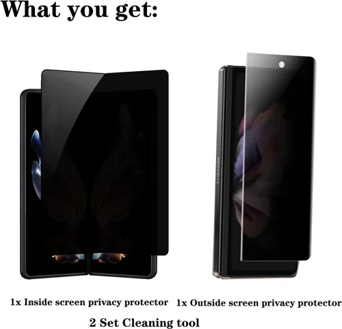 Miniatura 6 de Paquete de 2 protectores de pantalla de privacidad compatibles con Galaxy Z Fold 3, antiespías, 1 protector de pantalla exterior + 1 protector