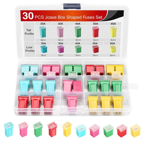 Miniatura 10 de Nilight - 50018R 240 piezas de fusibles estándar y mini con casquillo de cuchilla, 5A 7,5A 10A 15A 20A 25A 30A ATC APR ATO ATS, juego de fusibles