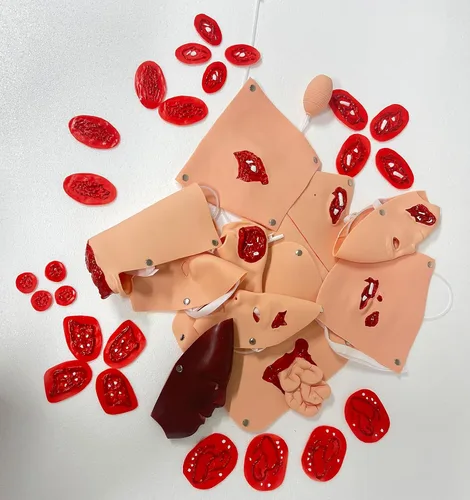 Miniatura 2 de Kit de moldeo de maniquí de trauma, juego de evaluación de trauma, módulo de quemadura/herida para primeros auxilios para el cuidado del trauma