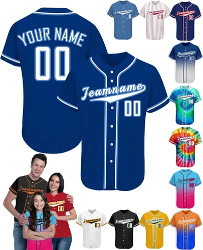 Miniatura 29 de Camiseta de béisbol personalizada para hombres, mujeres y niños con nombre, número y logotipo, camisetas de sóftbol personalizadas, S-4XL