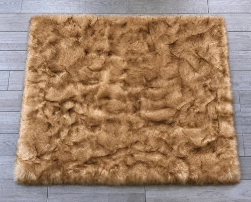 Miniatura 12 de LAMBZY Elegante y sofisticada alfombra rectangular de piel de oveja (beige, 2 x 3 pies)