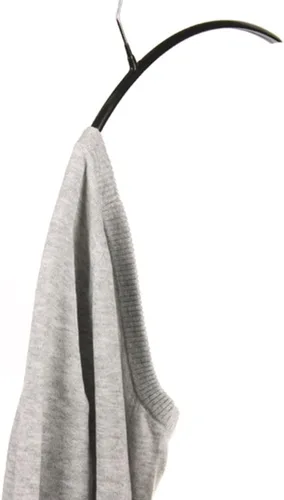 Miniatura 2 de Tosnail Paquete de 20 perchas negras de contorno súper antideslizantes para camisas, perchas para suéteres, solución de suspensión sin hoyuelos