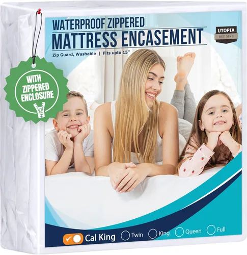 Miniatura 31 de Utopia Bedding - Protector de colchón impermeable tamaño Queen, con cierre, a prueba de chinches y ácaros, funda de colchón absorbente de seis lados