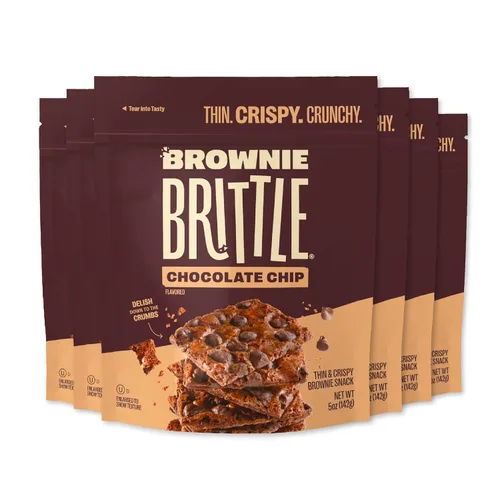 Miniatura 10 de Brownie Brittle – Galletas dulces delgadas y crujientes de chocolate oscuro con sal marina (paquete de 6, 5 onzas), postre rico en bocados gourmet