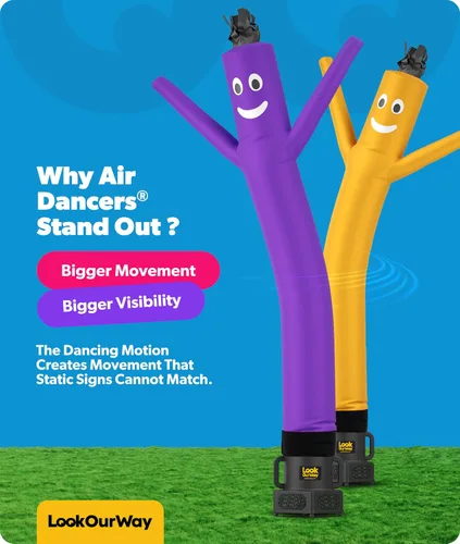 Miniatura 4 de LookOurWay Air Dancers Wacky Waving - Accesorio inflable de tubo para hombre, 7 pies de alto, publicidad de bailarín de aire que saluda, tipo tubo