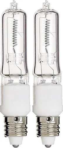Satco S3484 - Bombilla base T4 E11 (1/tarjeta, 120 V, 75 W, 2 unidades), transparente