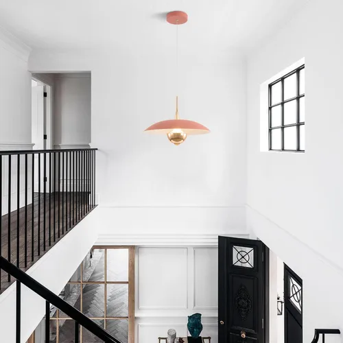 Miniatura 7 de Moderna lámpara colgante LED mini luz de techo interior con sombra rosa mesita de noche oro colgante luz para cocina dormitorio pasillo
