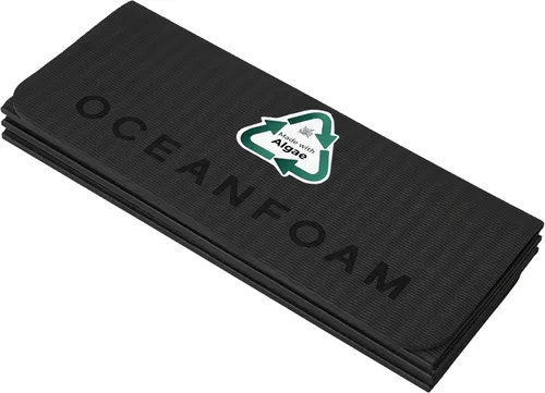 Oceanfoam Tapete de entrenamiento de viaje, tapete de ejercicio plegable de 0.3 pulgadas de grosor para yoga, pilates y fitness, tapete Carbón