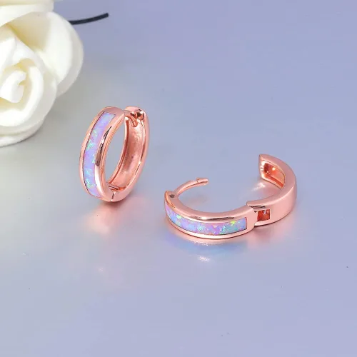 Miniatura 46 de CiNily Aretes Huggie de ópalo con bisagras, chapados en oro, hipoalergénicos, pequeños aretes de aro para mujeres, adolescentes, niñas, hombres