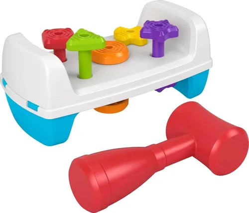 Fisher-Price Banco de juguetes para niños pequeños con herramientas de simulación, juego de construcción de 2 lados para niños de 1 año en adelante