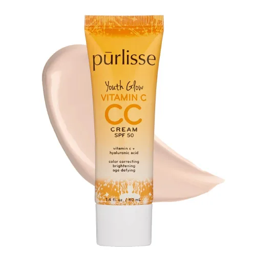 Miniatura 9 de pūrlisse Youth Glow Vitamin C CC Cream SPF 50 - Hidratante teñido con acabado radiante - Fórmula coreana para el cuidado de la piel con ácido Claro