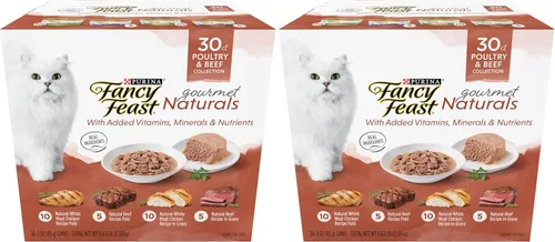 Miniatura 11 de Purina Fancy Feast Gourmet Naturals - Paquete surtido de alimentos húmedos para gatos, colección de aves de corral y carne de res