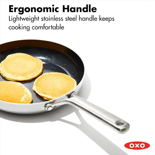 Miniatura 3 de OXO Mira - Juego de sartenes antiadherentes de acero inoxidable de tres capas, sin PFAS, de 8 y 10 pulgadas, para inducción, multirevestimiento