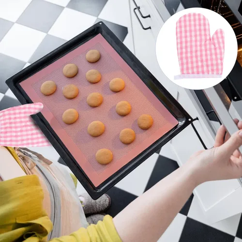 Miniatura 8 de DOITOOL Manoplas de horno para niños, guantes de cocina para niños, guantes de cocina resistentes al calor, guantes de cocina para hornear, cocinar