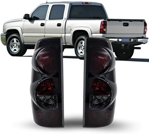 Luces de freno trasero, lámpara trasera ZMAUTOPARTS para pickup Chevy Silverado/GMC Sierra, Negro/humo