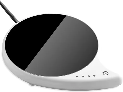 Miniatura 9 de Calentador de tazas con apagado automático de 4 horas, 3 ajustes de temperatura, calentador eléctrico rectangular negro esmerilado, panel de vidrio