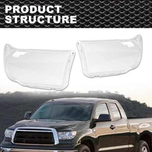 Miniatura 3 de CNNELL Cubierta de lente de faro delantero izquierdo+derecho (transparente) compatible con Toyota Tundra 2007-2013 /Compatible con Toyota Sequoia