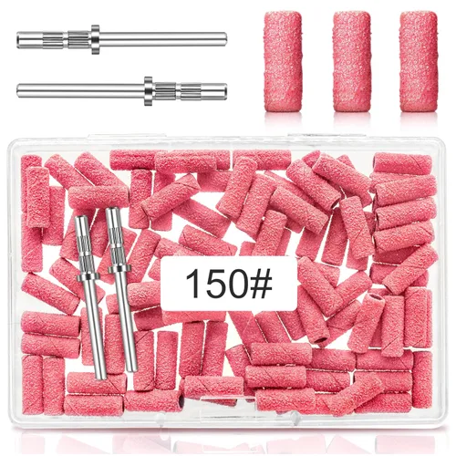 Miniatura 10 de [Actualización] Mini bandas de lijado de 0.122 in para taladro de uñas, grano 120, 100 bandas pequeñas para uñas acrílicas, manicura de gel