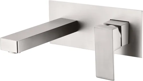 Miniatura 10 de SUMERAIN Grifo de lavabo de baño de montaje en pared negro mate, grifo para lavabo/vasija, válvula de latón de instalación preliminar incluida