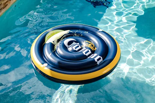 Miniatura 4 de Corona Lime - Flotador redondo para piscina, flotador de isla con 2 portavasos, tamaño para 2 adultos