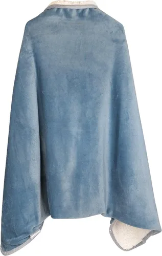 Miniatura 4 de ITODA Manta para llevar puesta, chal coral, poncho cálido, suave, para ver en frío, TV, sofá, silla, envoltura en casa, oficina, escuela, viajes