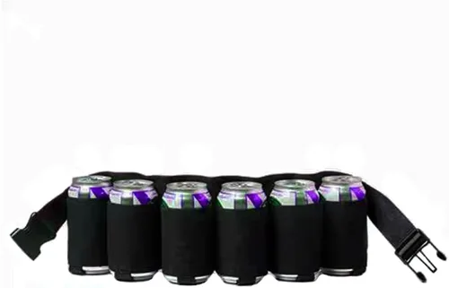 Miniatura 2 de BlueSunshine - Cinturón para latas de cerveza y refrescos, con capacidad para 6 latas, perfecto para fiestas, picnics, camping, senderismo y regalo