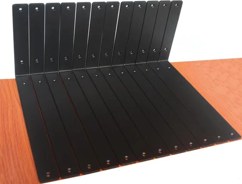 Miniatura 51 de Paquete de 12 soportes de estante en L de 8 pulgadas de largo x 6 pulgadas de alto x 1.5 pulgadas de ancho, 5 mm de grosor, soporte de estante en L