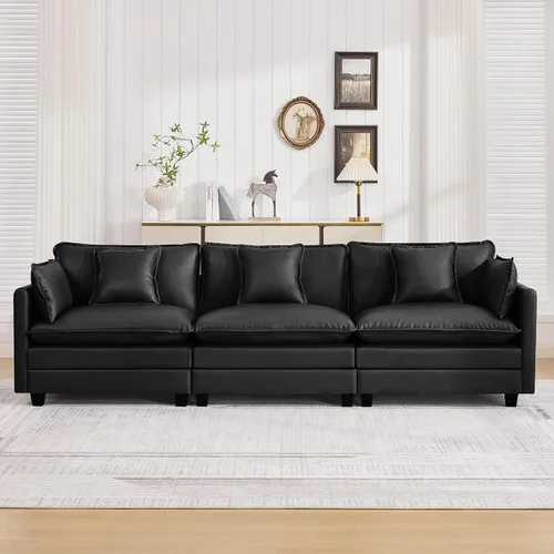 Miniatura 27 de Otomán de Sofá Moderno de Chenille Nube de 35'', Otomán Rectangular para Sofá Seccional Modular, Beige