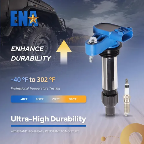 Miniatura 3 de ENA Paquete de 6 bobinas de encendido UF569 azul con 6 bujías de iridio 3.6 V6 compatibles con Buick Chevy Cadillac Allure Enclave ATS CTS SRX STS